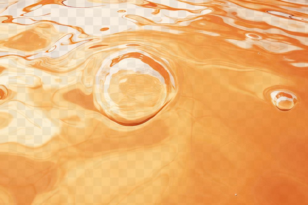 Vibrant orange liquid  png water overlay effect, transparent background