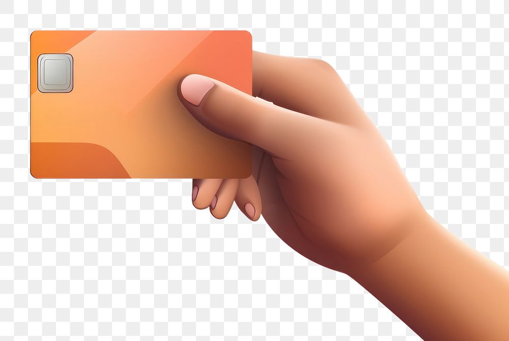 PNG Holding hand white background credit card. 