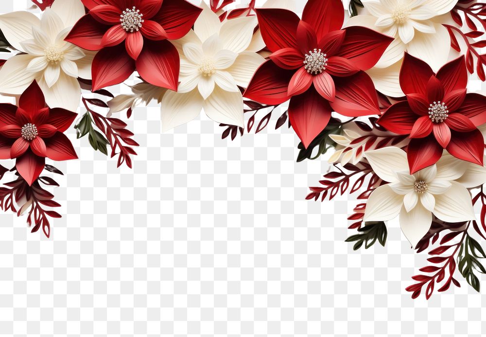 PNG  Christmas flower floral border backgrounds pattern petal.