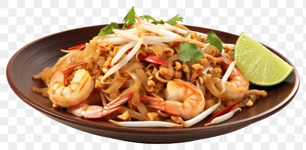 PNG Pad Thai noodle plate food. 