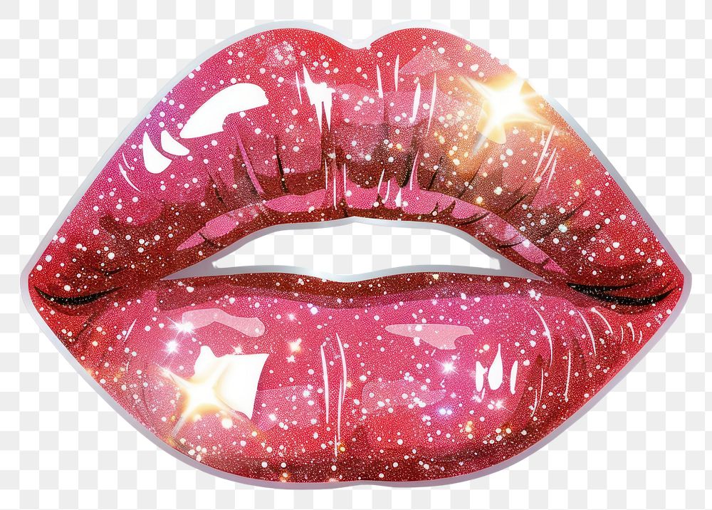 PNG Glitter lip cosmetics lipstick ketchup.