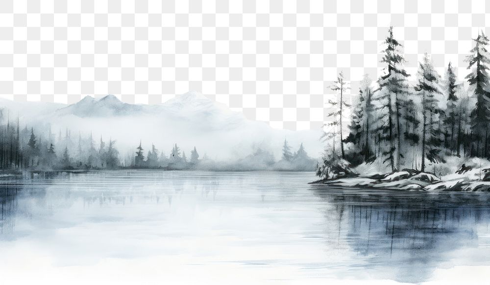 PNG Lake landscape outdoors drawing. 