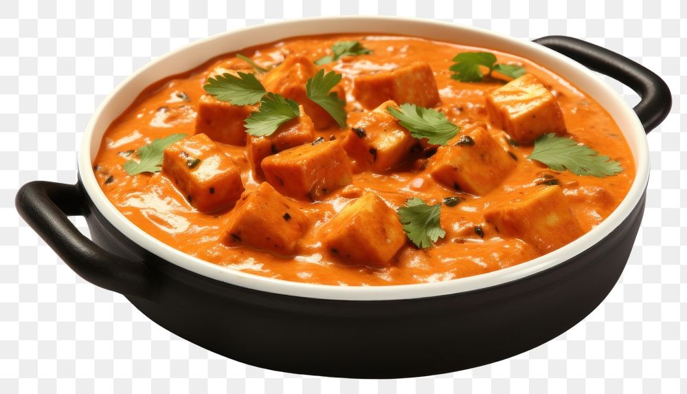 PNG Paneer Butter Masala indian food curry stew meal.