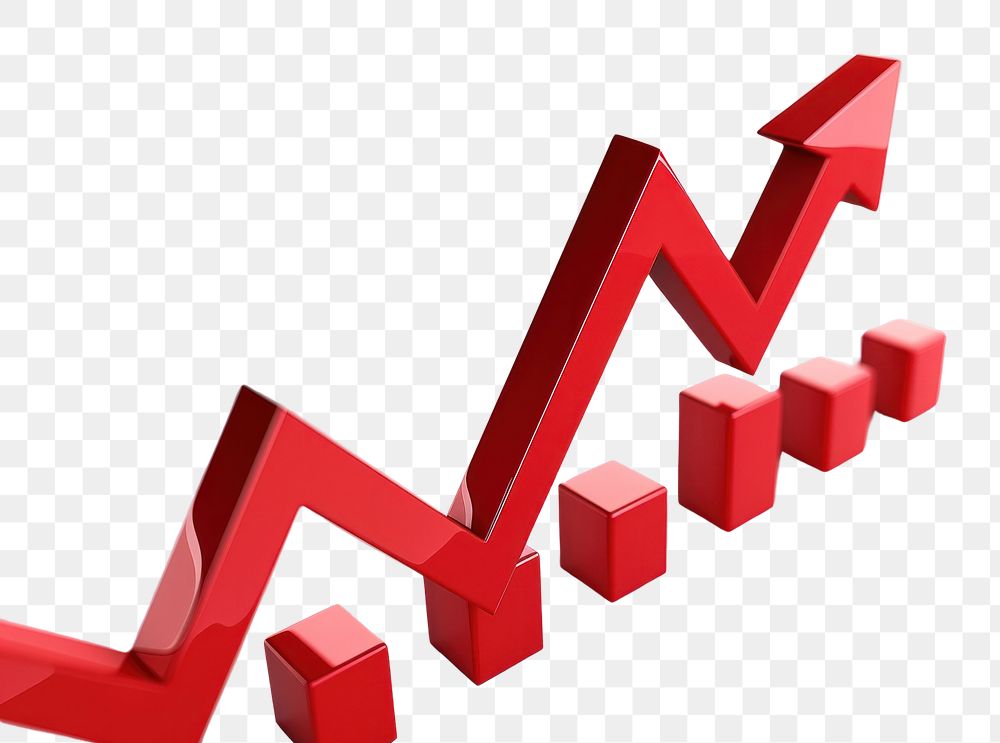 PNG Red arrow pointing downwards graph performance bulldozer.