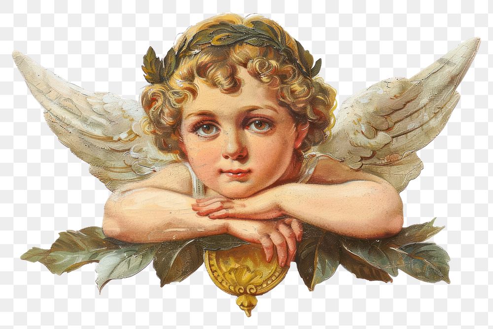 PNG  Vintage angelic cherub illustration