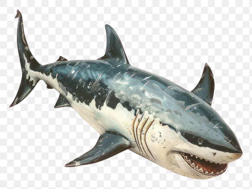 PNG  Realistic shark toy figure