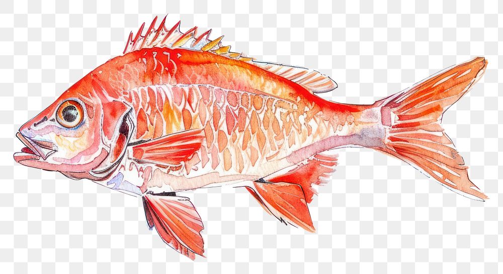 PNG  Vibrant watercolor fish illustration