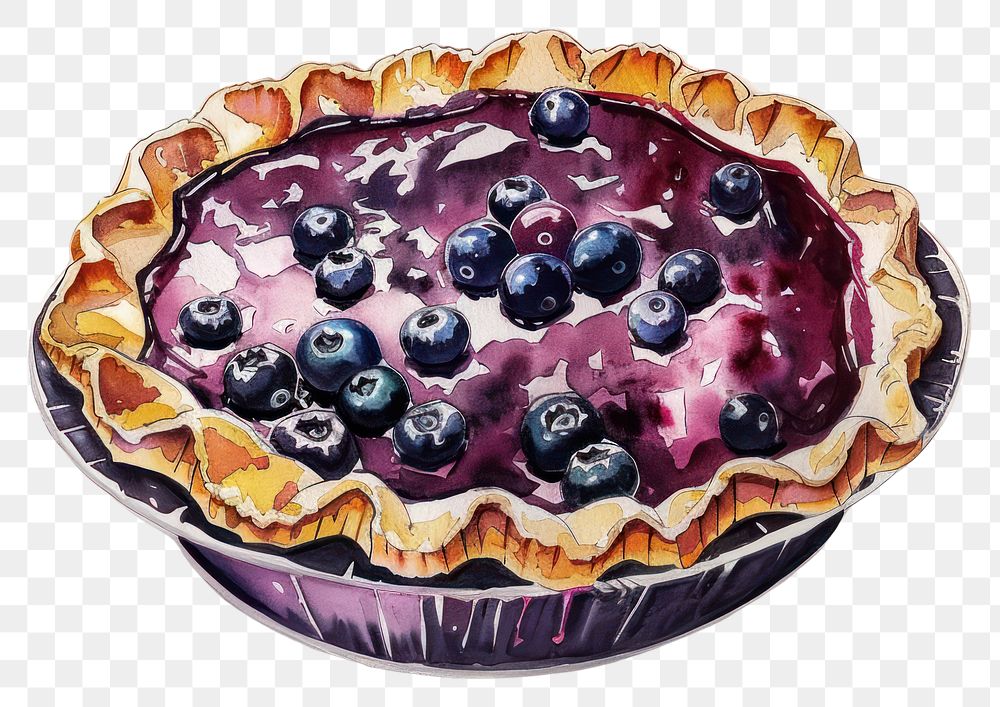 PNG  Delicious blueberry pie illustration