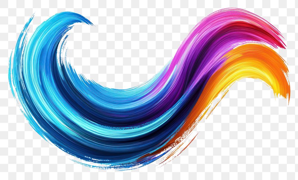 PNG Colorful curved brush strokes art illustration background.