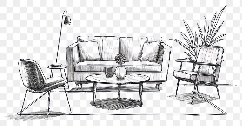 PNG Furniture furniture drawing sketch.