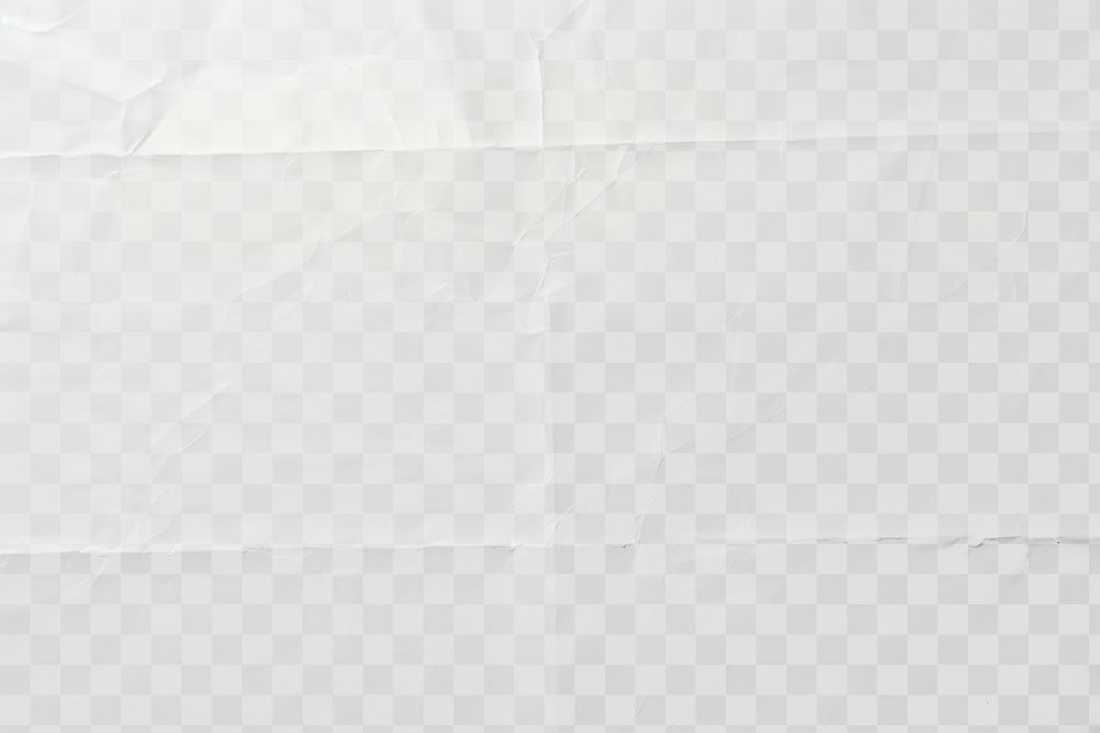 Crumpled white paper texture png overlay effect, transparent background