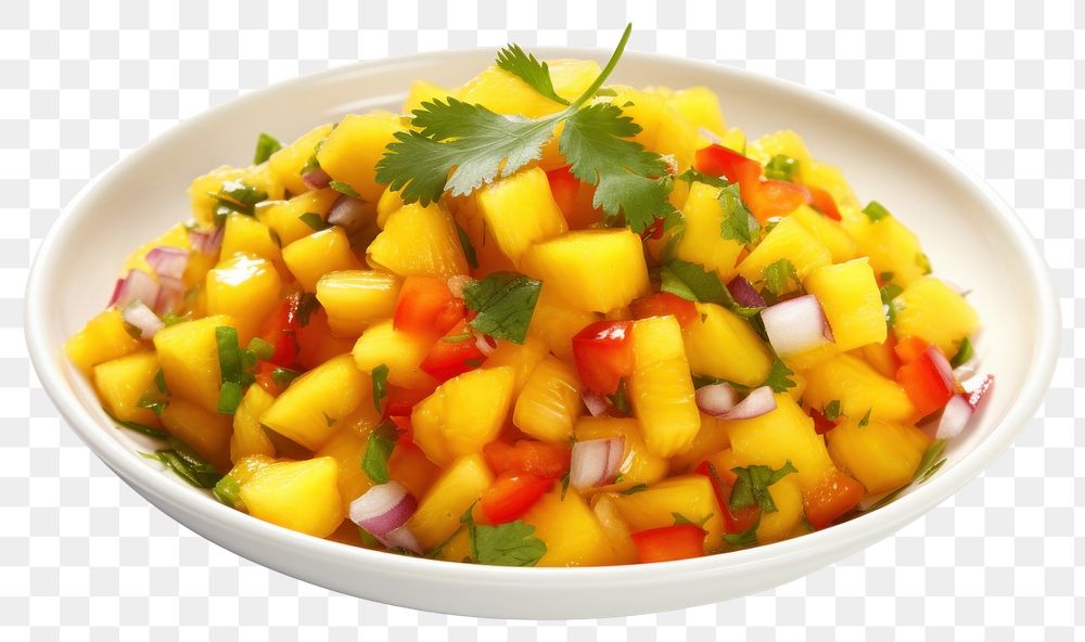 PNG Mango Salsa plate mango fruit.