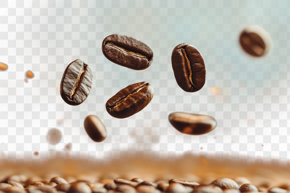 Coffee beans flying in the air coffee coffee beans beverage.