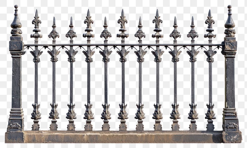 Iron fence railing gate.