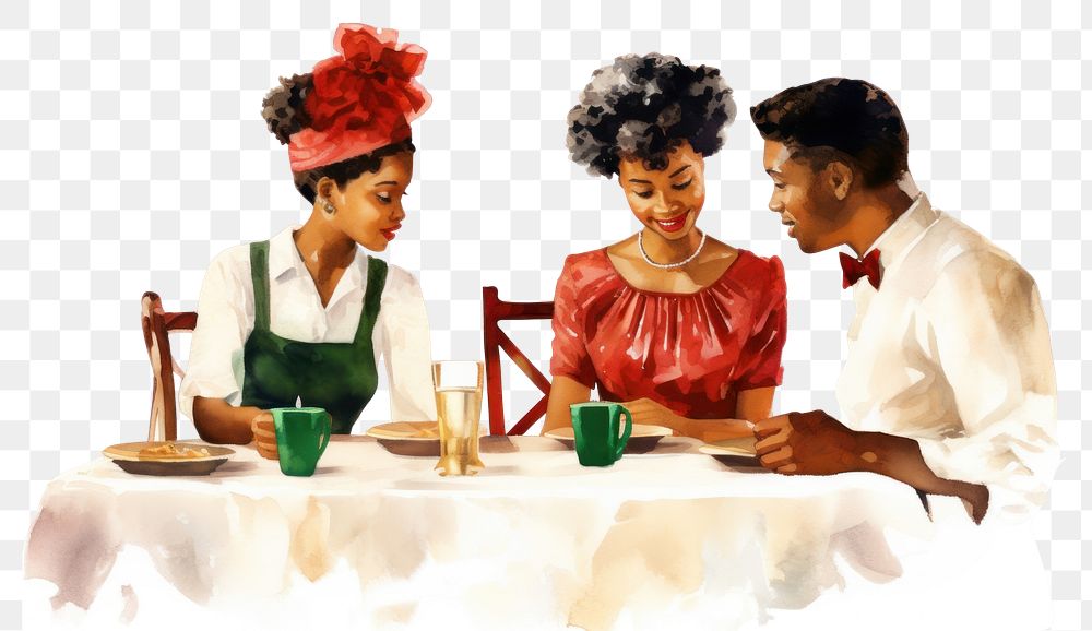 PNG African american family dinner | Free PNG - rawpixel
