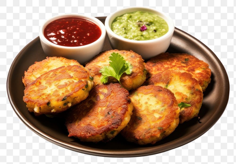 PNG Aloo Tikki patties chutney potato.