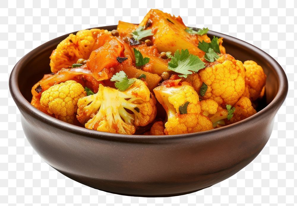 PNG Aloo Gobi cauliflower vegetable curry.