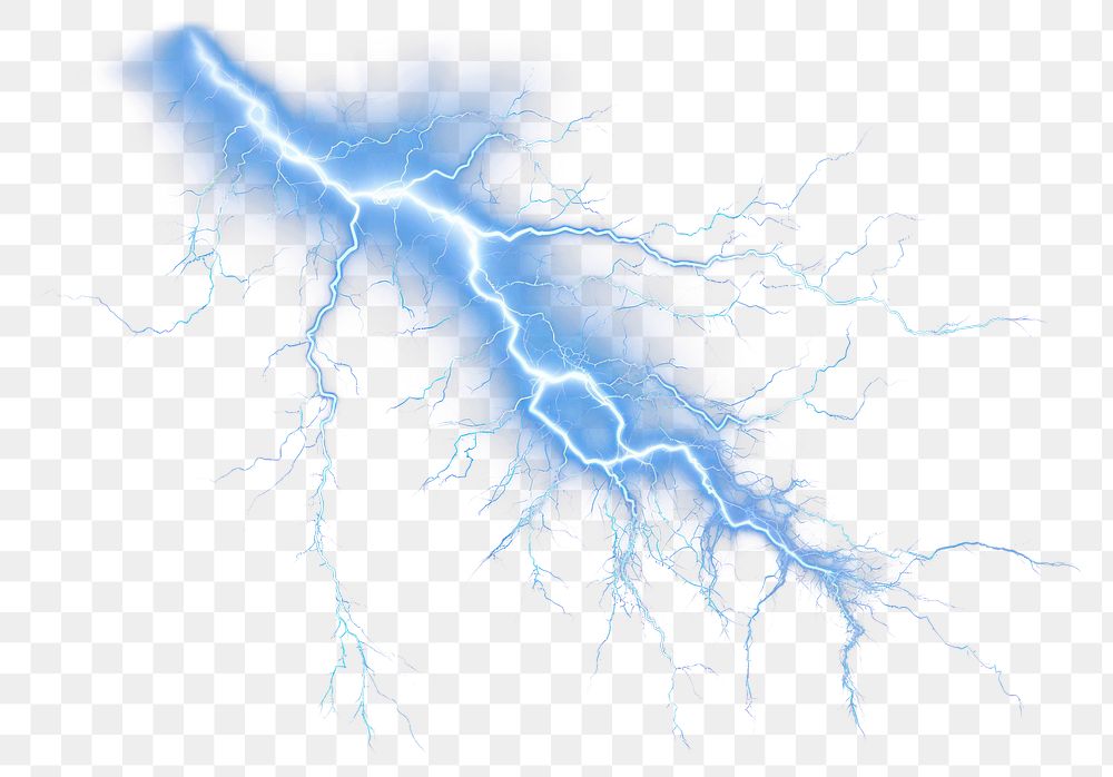 PNG Electrifying blue lightning bolt display