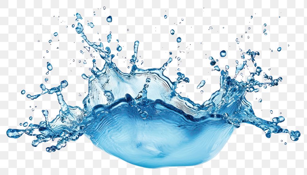 PNG Water splash in blue color water droplets water splash.