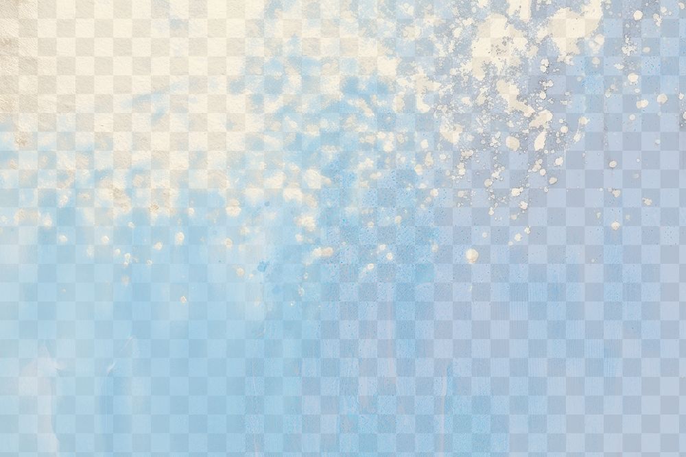 Abstract blue gold splatter png overlay effect, transparent background