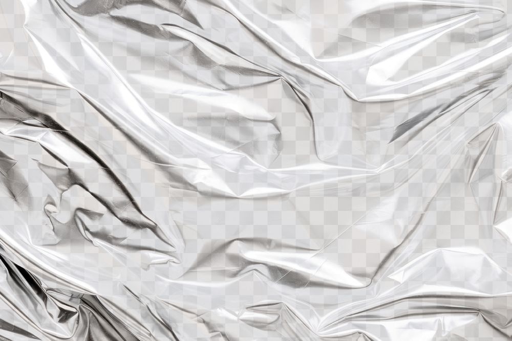 Shiny metallic crumpled  png texture overlay, transparent background