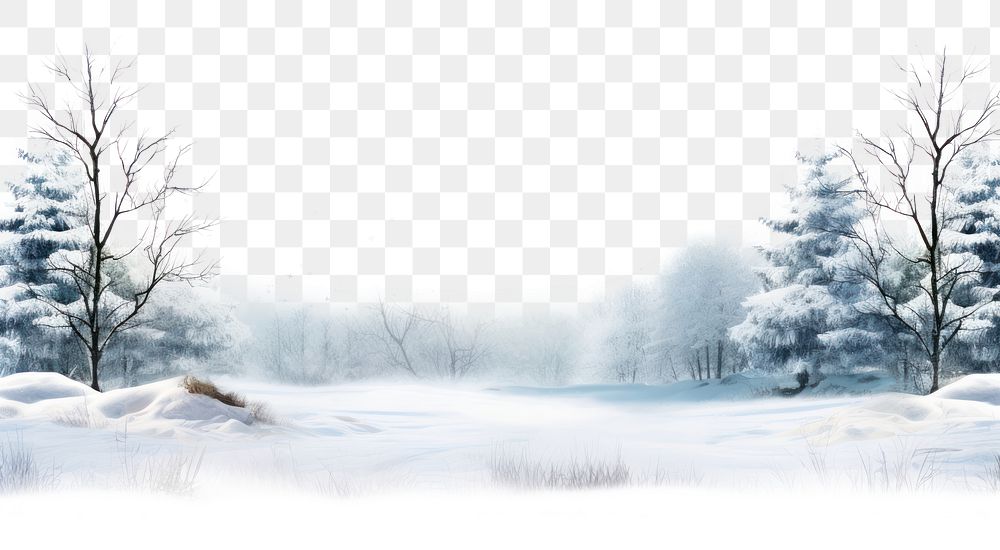 Winter landscape border outdoors blizzard scenery.