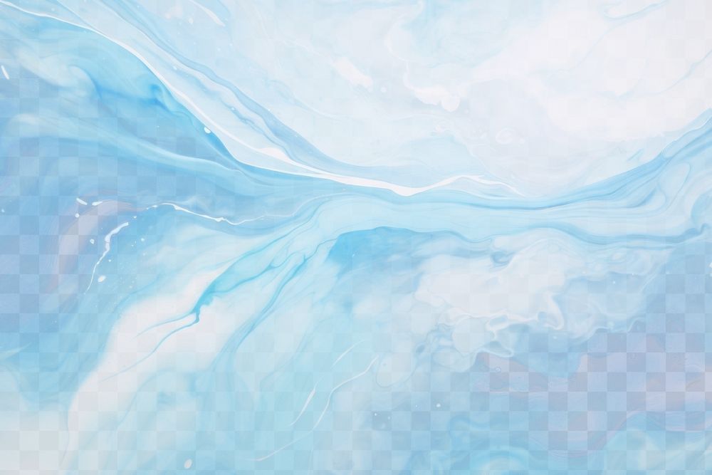 Abstract blue fluid  png paint texture, transparent background