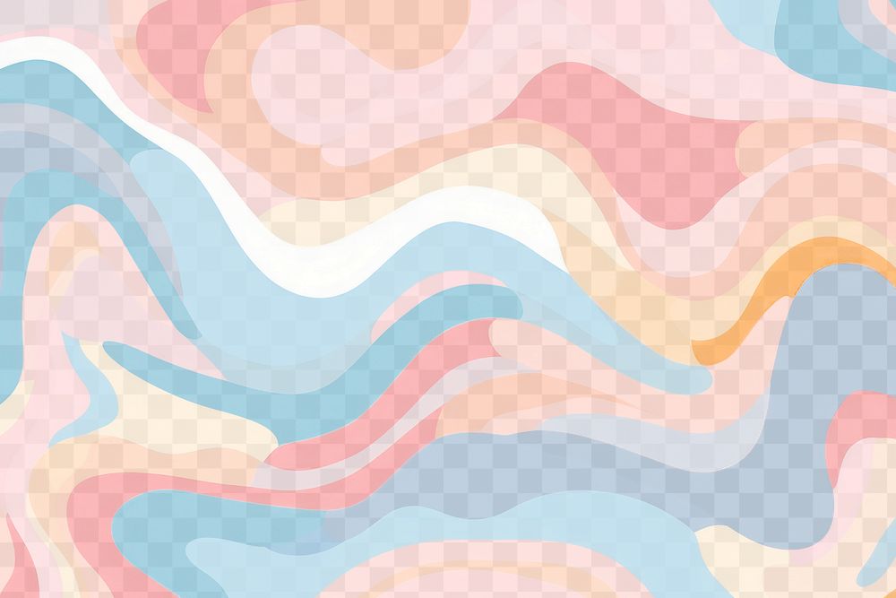 Colorful abstract wavy   png paint texture, transparent background