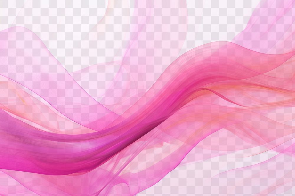 Vibrant abstract fluid pink waves png paint texture, transparent background