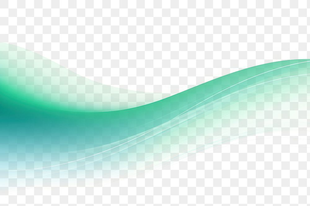 Abstract teal gradient wave border png overlay effect, transparent background