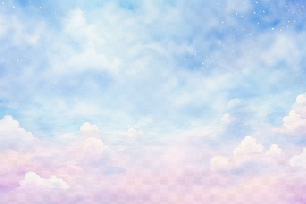 Dreamy pastel sky  png paint texture overlay, transparent background