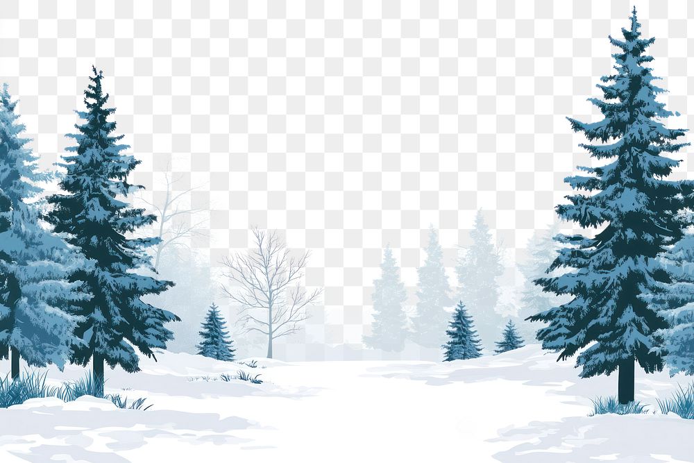 PNG Winter Snowy Forest Landscape snow illustration landscape.