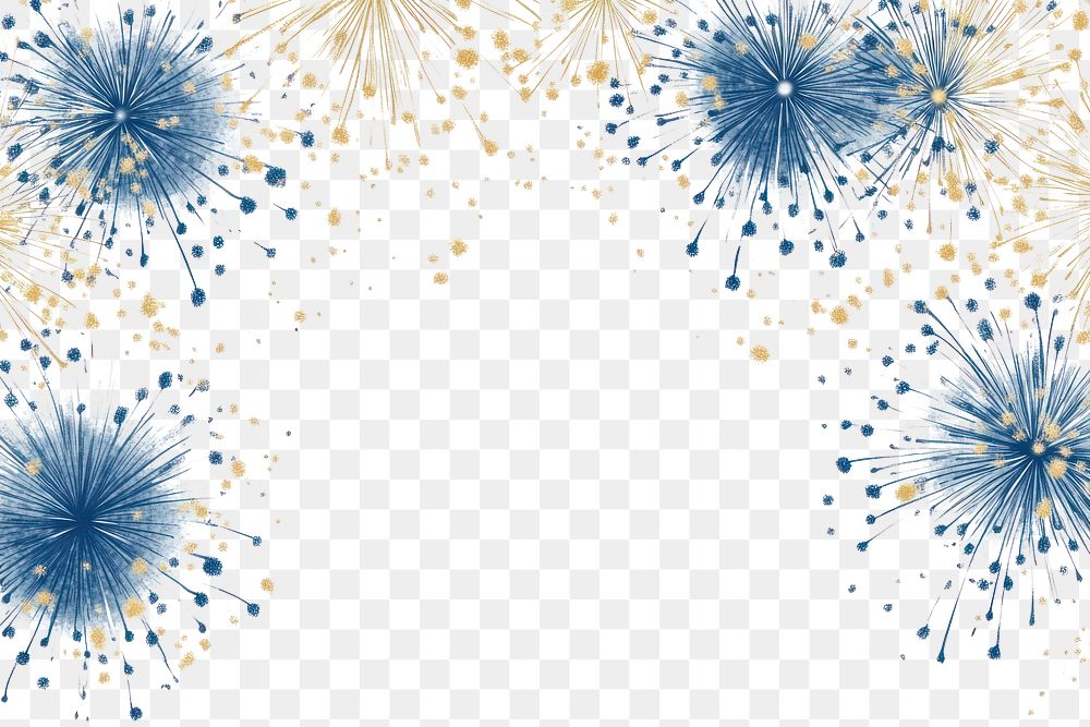 PNG Fireworks illustration background border.