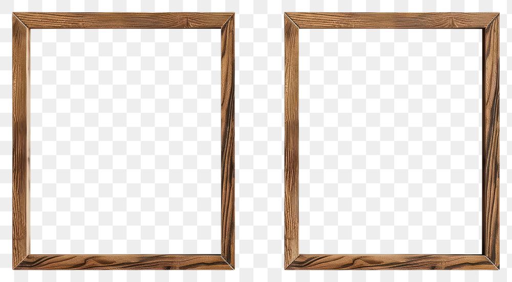 PNG Empty wooden frames on wall