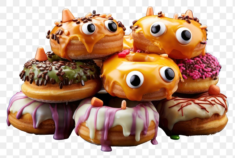 PNG Halloween donuts dessert food cake. 