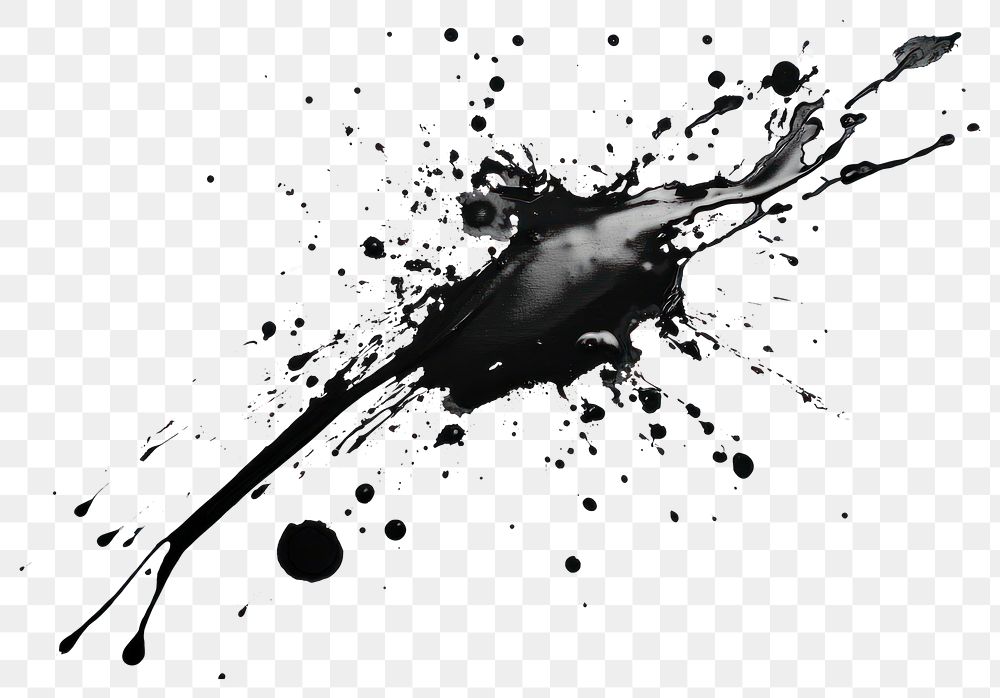 Ink splatter splash contemporary composition monochrome.