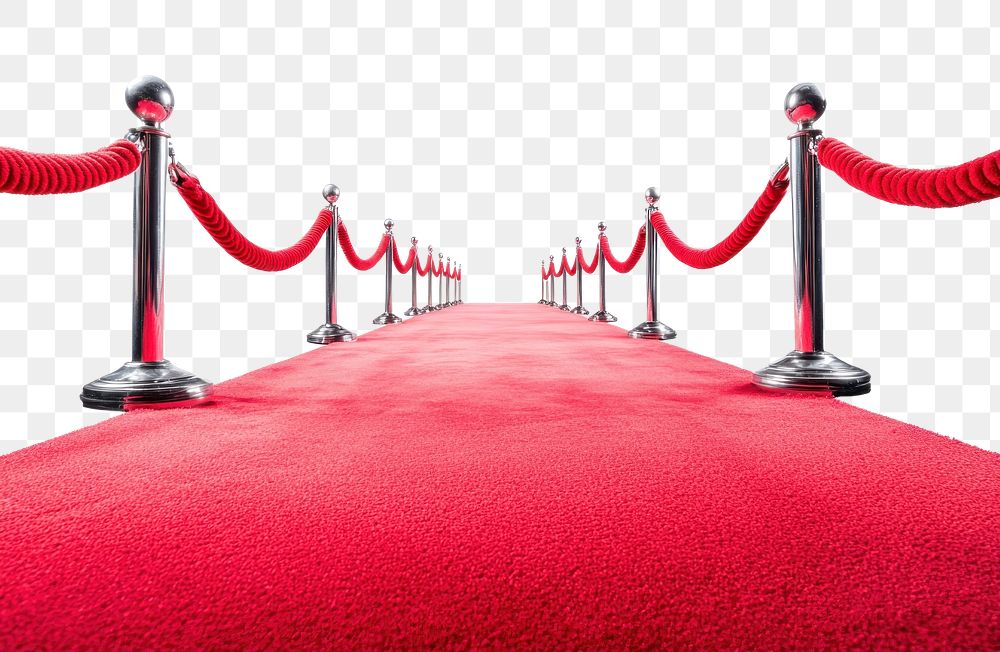 PNG Red carpet with ropes premiere luxury event.