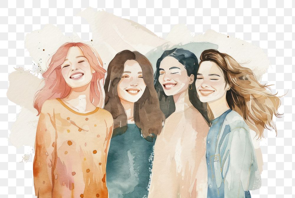 Happy women group happy woman art.