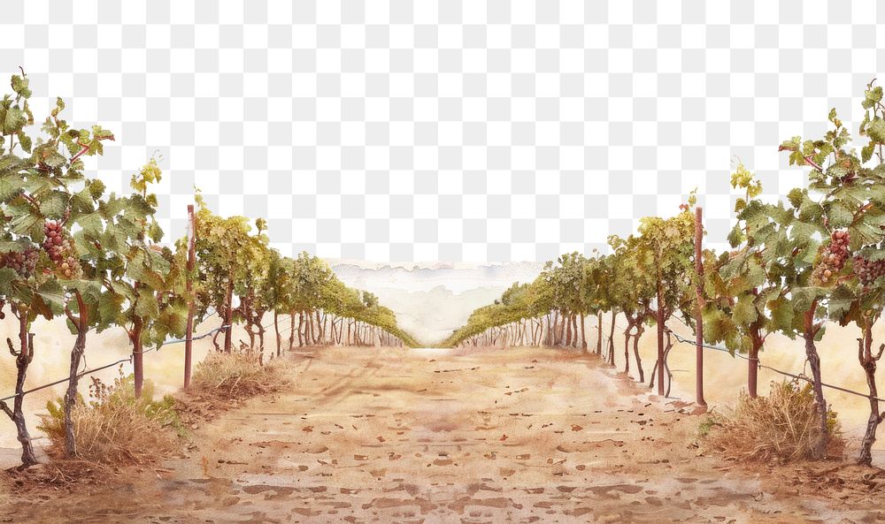 PNG  Vine yard illustration countryside vineyard.