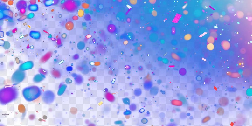 PNG Colorful confetti falling on a dark blue background colorful abstract holiday.