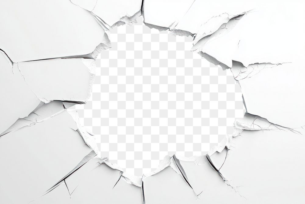 PNG Cracked white paper hole background