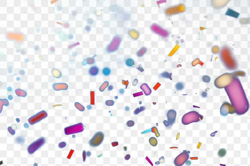 PNG Colorful confetti falling on a dark blue background colorful party colorful confetti.