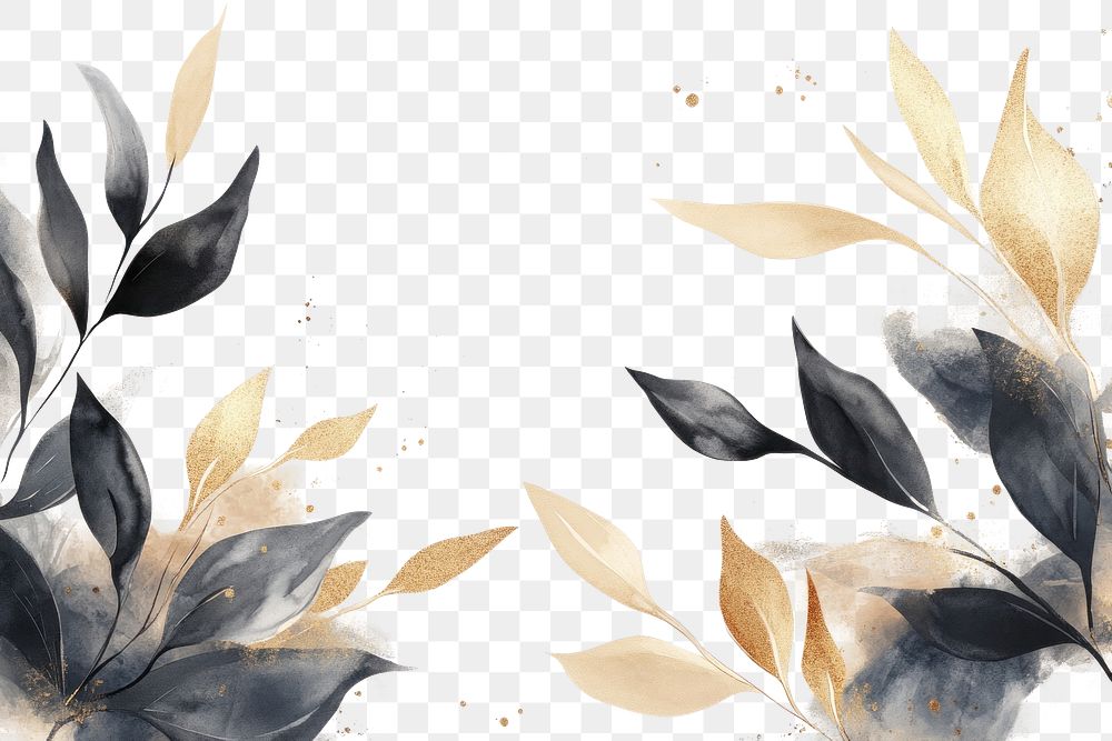 Botanical leaves watercolor background painting leaf graphics.