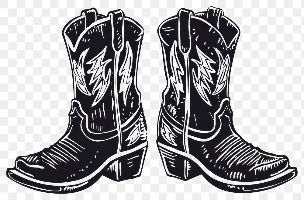 PNG Vintage cowboy boots illustration