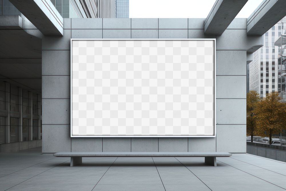 Urban billboard  design png mockup, transparent design