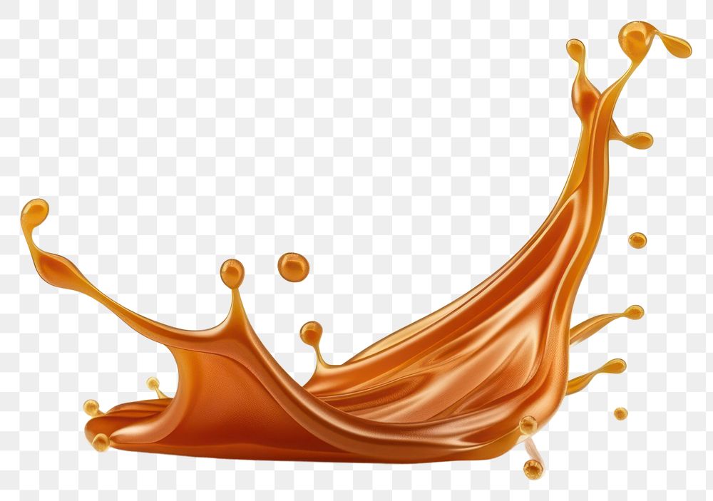 Dynamic caramel splash isolated