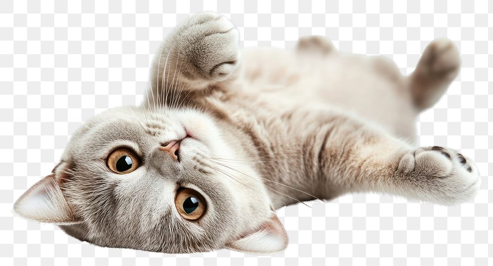 PNG Playful kitten lying upside down