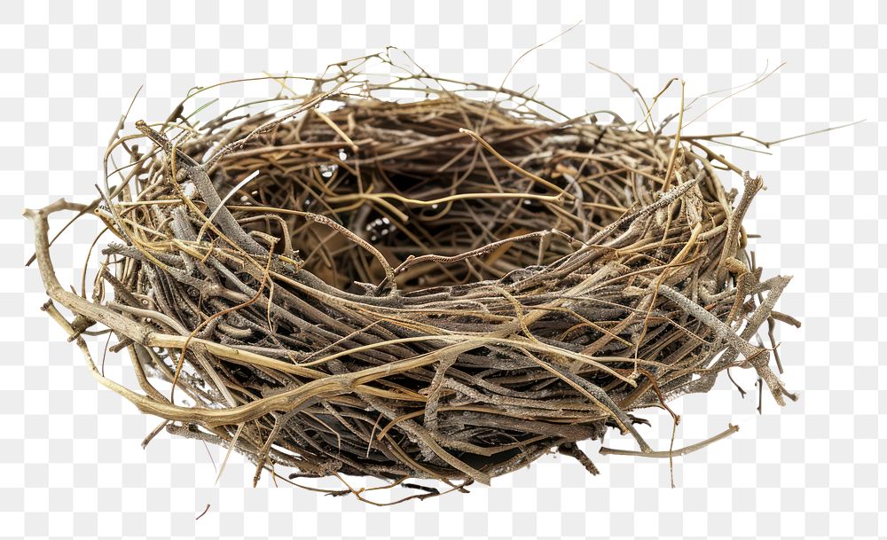 PNG Natural bird nest isolated white