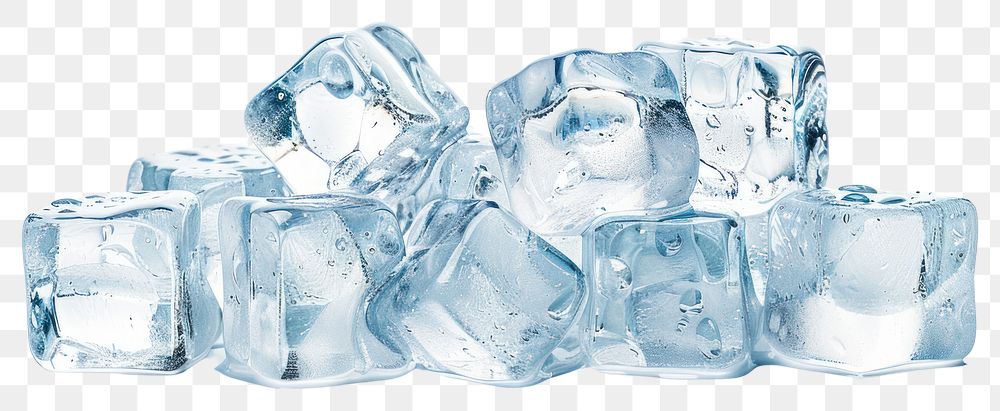 PNG Clear ice cubes on surface