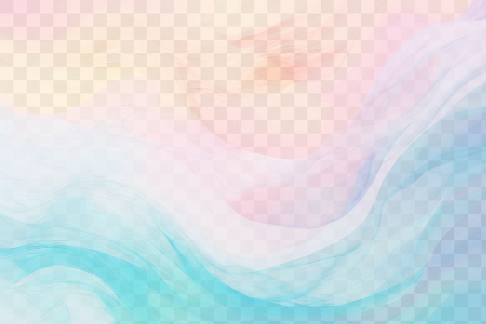 Colorful abstract flowing waves  png paint texture, transparent background